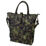 Green Camouflage Military Army Pattern Buckle Top Tote Bag