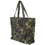 Green Camouflage Military Army Pattern Zip Up Canvas Bag