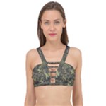Green Camouflage Military Army Pattern Cage Up Bikini Top