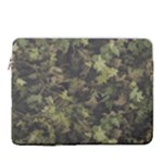 Green Camouflage Military Army Pattern 16  Vertical Laptop Sleeve Case With Pocket