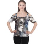 Woman in Space Cutout Shoulder T-Shirt