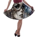 Woman in Space A-line Skater Skirt
