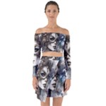 Woman in Space Off Shoulder Top with Skirt Set