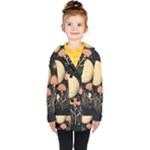 Flowers Space Kids  Double Breasted Button Coat