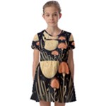 Flowers Space Kids  Short Sleeve Pinafore Style Dress