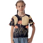 Flowers Space Kids  Cuff Sleeve Scrunch Bottom T-Shirt