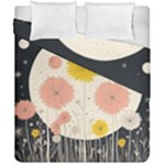 Space Flowers Universe Galaxy Duvet Cover Double Side (California King Size)