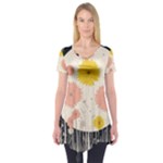 Space Flowers Universe Galaxy Short Sleeve Tunic 