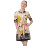 Space Flowers Universe Galaxy Belted Shirt Dress