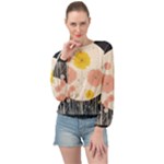 Space Flowers Universe Galaxy Banded Bottom Chiffon Top
