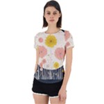 Space Flowers Universe Galaxy Back Cut Out Sport T-Shirt