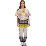 Space Flowers Universe Galaxy Kids  T-Shirt and Pants Sports Set