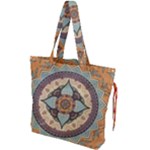 Mandala Floral Decorative Flower Drawstring Tote Bag