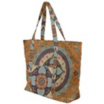 Mandala Floral Decorative Flower Zip Up Canvas Bag