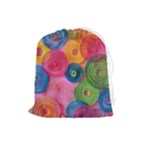 Colorful Abstract Patterns Drawstring Pouch (Large)