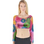 Colorful Abstract Patterns Long Sleeve Crop Top