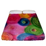 Colorful Abstract Patterns Fitted Sheet (Queen Size)