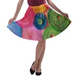 Colorful Abstract Patterns A-line Skater Skirt