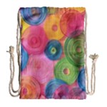 Colorful Abstract Patterns Drawstring Bag (Large)