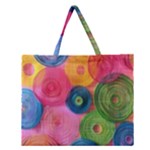 Colorful Abstract Patterns Zipper Large Tote Bag