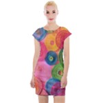 Colorful Abstract Patterns Cap Sleeve Bodycon Dress