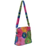 Colorful Abstract Patterns Zipper Messenger Bag