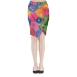 Colorful Abstract Patterns Midi Wrap Pencil Skirt