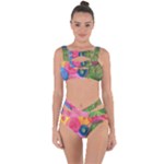 Colorful Abstract Patterns Bandaged Up Bikini Set 