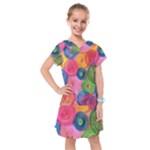 Colorful Abstract Patterns Kids  Drop Waist Dress