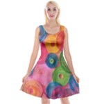 Colorful Abstract Patterns Reversible Velvet Sleeveless Dress