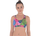 Colorful Abstract Patterns Cross String Back Sports Bra
