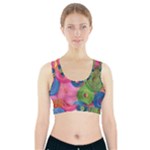 Colorful Abstract Patterns Sports Bra With Pocket