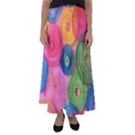 Colorful Abstract Patterns Flared Maxi Skirt
