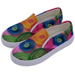 Colorful Abstract Patterns Kids  Canvas Slip Ons