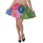 Colorful Abstract Patterns Velvet Skater Skirt