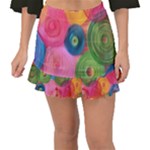 Colorful Abstract Patterns Fishtail Mini Chiffon Skirt