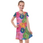 Colorful Abstract Patterns Kids  Cross Web Dress
