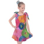Colorful Abstract Patterns Kids  Tie Up Tunic Dress