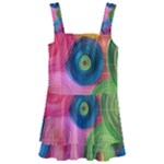 Colorful Abstract Patterns Kids  Layered Skirt Swimsuit