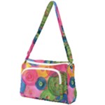 Colorful Abstract Patterns Front Pocket Crossbody Bag