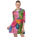 Colorful Abstract Patterns Mini Skater Shirt Dress