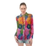 Colorful Abstract Patterns Long Sleeve Chiffon Shirt