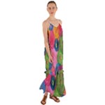 Colorful Abstract Patterns Cami Maxi Ruffle Chiffon Dress