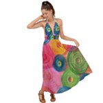 Colorful Abstract Patterns Backless Maxi Beach Dress