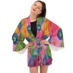 Colorful Abstract Patterns Long Sleeve Kimono