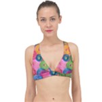 Colorful Abstract Patterns Classic Banded Bikini Top