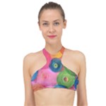 Colorful Abstract Patterns High Neck Bikini Top