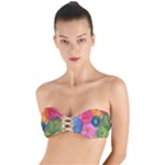 Colorful Abstract Patterns Twist Bandeau Bikini Top