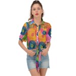 Colorful Abstract Patterns Tie Front Shirt 