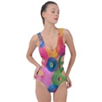 Colorful Abstract Patterns Side Cut Out Swimsuit